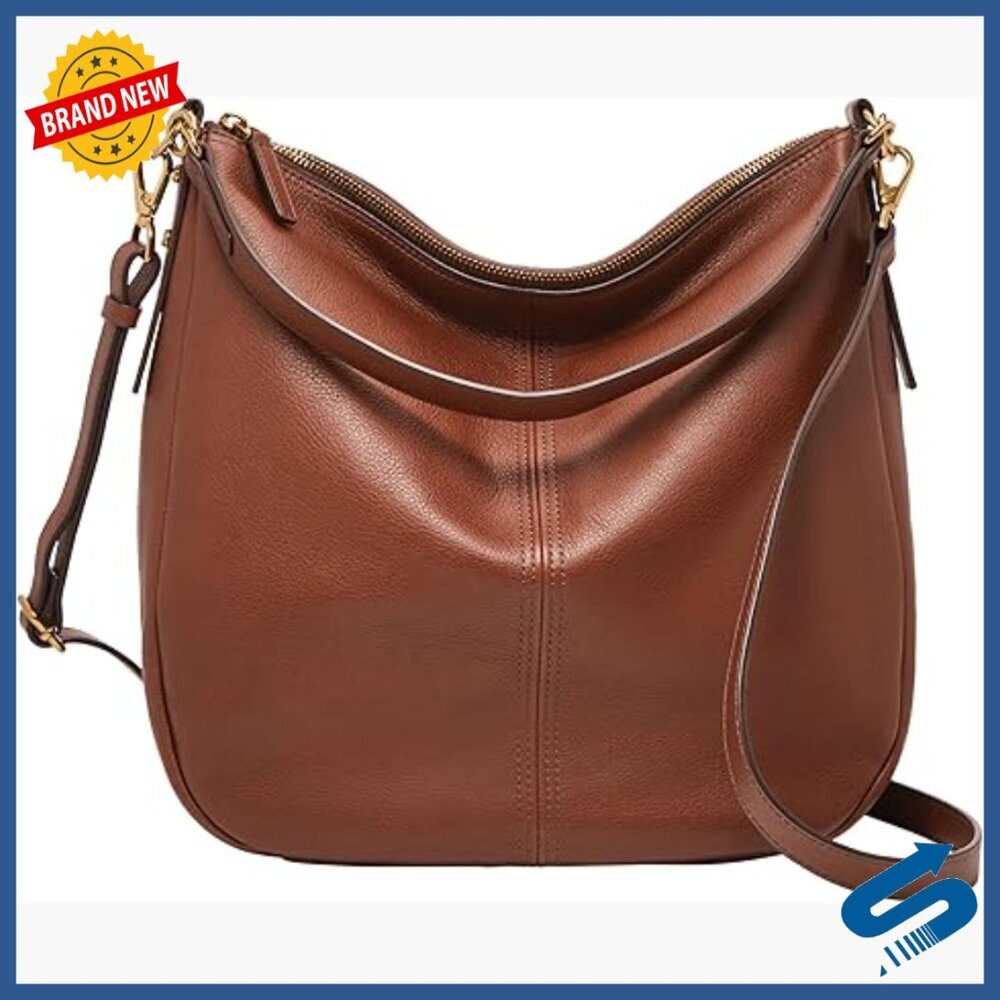 Leather Hobo Handbag with Adjustable Crossbody Strap, Casual Everyday Purse